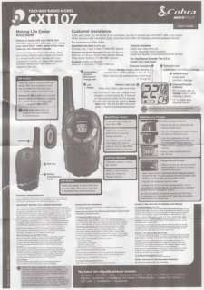   instructions   here they are. Cobra CXT107 Walkie Talkie Instructions