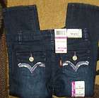 LEVIS Girls Toddlers Jeans Straight Slim Jet Set Size 3T Adjustable 