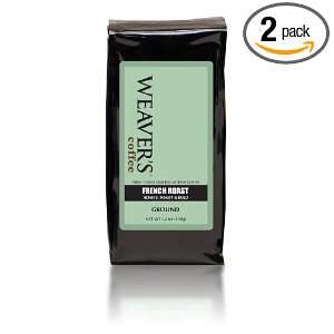 Weavers Coffee and Tea French Roast, Ground, 12 Ounce Bags (Pack of 2 