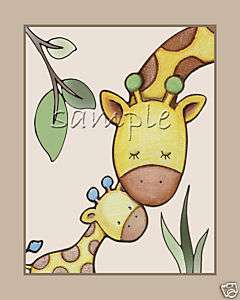 Jungle/safari Giraffe Baby/kid Animal Nursery Art/decor  
