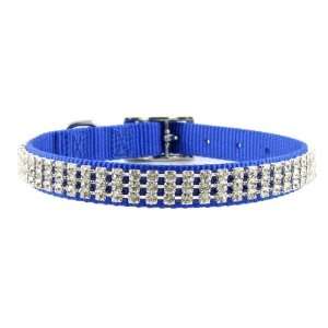  18 Blue Rhinestone Dog Collar By FURRY