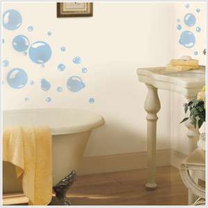   BiG Wall Stickers Water Bathroom Room Decor Decals Blue Bath Kids NEW