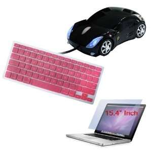  Pink Soft Keyboard Silicone Cover + Clear Screen Protector 
