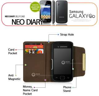 SAMSUNG GALAXY GIO S5660 NEO DIARY WALLET CASE COVER FREE SCREEN 