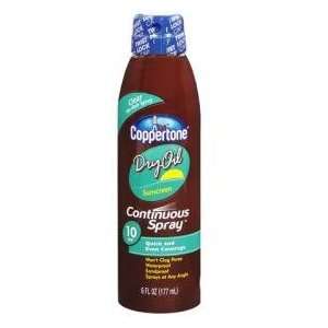  Coppertone Continuous Clear Dry Oil Tanning Spray Spf 10 