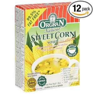 OrgraN Soup Mix, Sweet Corn with Chives, 2 Count Boxes (Pack of 12 