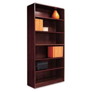 New   Radius Corner Bookcase, Wood Veneer, 6 Shelf, 35 3/8w x 11 3/4d 