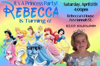 Disney PRINCESS Birthday Party Invitations  Ticket  