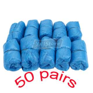 50 Pairs Disposable Shoe Covers Carpet Cleaning Blue  