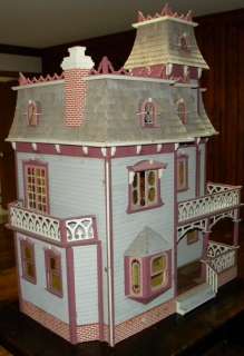 Large 8 Room Wooden Cambridge Doll House With Large Accessory 