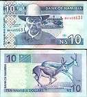 Namibia, 10 dollars, ND (2001), P 4, UNC  Antelopes  