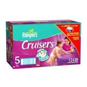 com Pampers Cruisers Diapers, Size 5, Economy Plus Pack, 124 Cruisers 