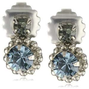    Sorrelli Pewter Simple Crystal Drop Silver Tone Earrings Jewelry