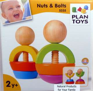 Plan Toys NUTS and BOLTS Organic Wooden PRESCHOOL Toddler Sorter 