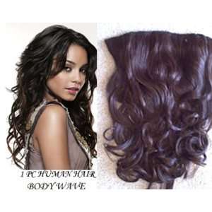  Clip in Hair Extensions One Piece Body Wave #2 Dark Brown 