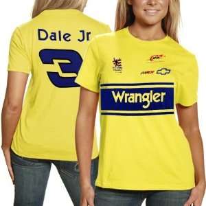  Dale Earnhardt Jr. Ladies Yellow #3 Wrangler T shirt 