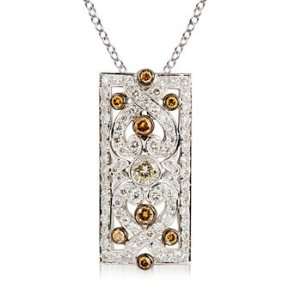   Art Deco Designer Pendant in 18k White Gold Angara Inc. Jewelry