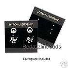 100 Black Hypo Allergenic Display Cards~3 Pairs Hanging