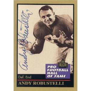 Andy Robustelli Autographed 1991 ENOR Pro Football Hall of Fame Card 