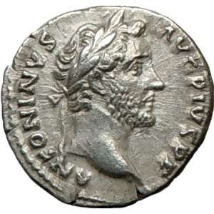 ANTONINUS PIUS 140AD Ancient Silver Roman Coin Felicitas w CAPRICORN 