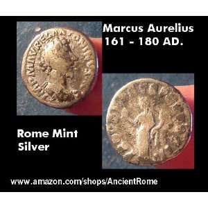  MARCUS AURELIUS AUGUSTUS. ROME MINT. SILVER DENARIUS COIN 