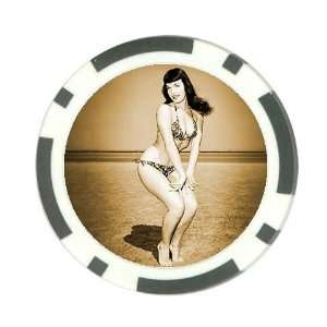 Betty Page Poker Chip Card Guard Great Gift Idea