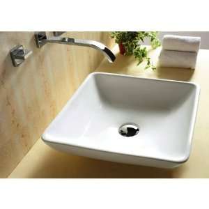  Caracalla CA4322 Square White Ceramic Vessel Bathroom Sink 