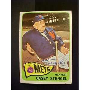 Casey Stengel New York Mets #187 1965 Topps Signed Autographed 