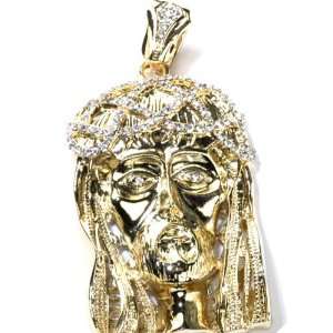   Zirconia Hip Hip Iced Micro Pave Mens Chamillionaire Jesus Pendant