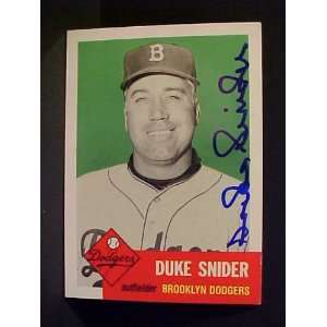 Duke Snider Brooklyn Dodgers #327 1953 Topps Archives Autographed 