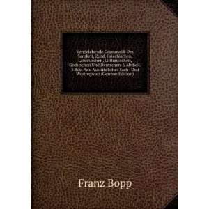   und Deutschen (German Edition) (9785874979454) Franz Bopp Books