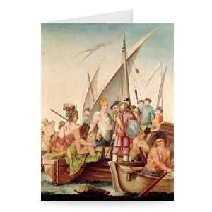 The Arrival of Hernando Cortes (1485 1547)   Greeting Card (Pack of 