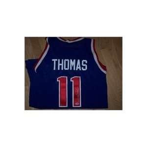 Isiah Thomas (Detroit Pistons) autographed Basketball Stat Jersey