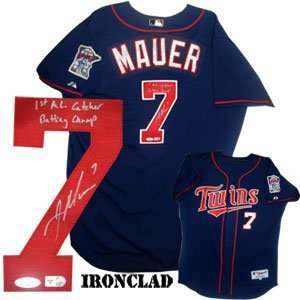 Joe Mauer Signed Jersey w/ 1st AL Catcher Batting Champ Insc.