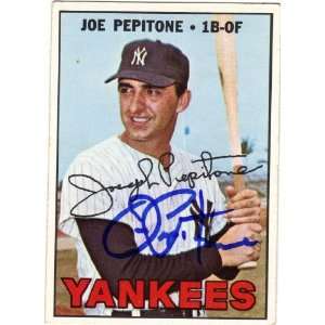 Joe Pepitone New York Yankees #340 1967 Topps Autographed Baseball 