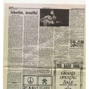  John Sebastian LA 1970 Newspaper Review