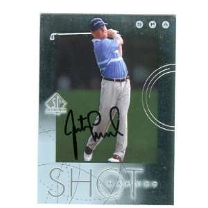 Justin Leonard Autographed/Hand Signed Golf trading card   2001 Upper 