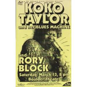  Koko Taylor Rory Block Boulder 1999 Concert Poster
