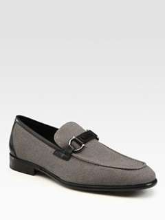 Salvatore Ferragamo   Berto Linen & Leather Moccasin