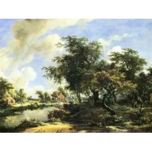  12X16 inch Meindert Hobbema Landscape Canvas Art Repro 