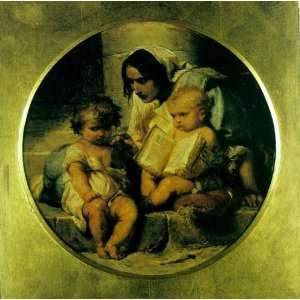 Hand Made Oil Reproduction   Paul Delaroche   32 x 32 inches   A Child 