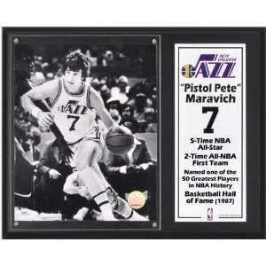 Pete Maravich Sublimated 12x15 Plaque  Details Utah Jazz