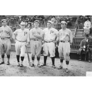  1915 photo Duffy Lewis, Dutch Leonard, & Harry Hooper of 
