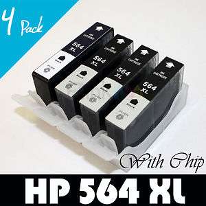 4pk HP 564 XL Black Ink for PhotoSmart estation printer  