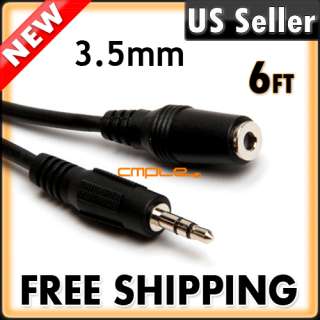   Premium 6 FT 3.5mm Stereo Audio Cable M/F Extension Cord 6FT  