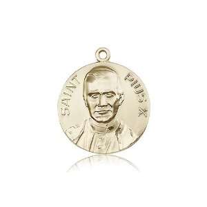 14kt Gold Pope Pius X Medal 1 x 7/8 Inches 0884KT No Chain Included 