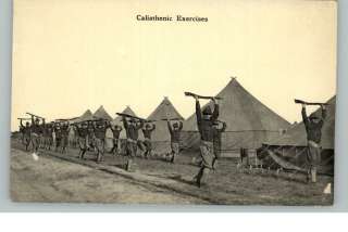 Military Calisthenic Exercises c1910 Postcard  
