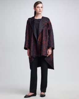   Floral Print Jacquard Jacket, Silk A Line Shell & Narrow Trousers