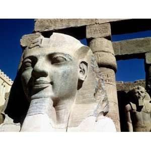 Close up of the Carved Head of Ramses II, Temple of Luxor, Upper Egypt 
