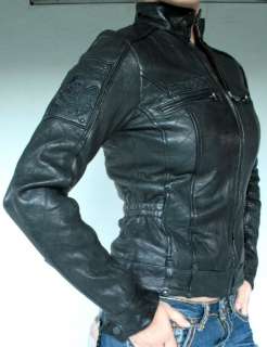 Ed Hardy Christian Audigier Women Biker Leather Jacket  